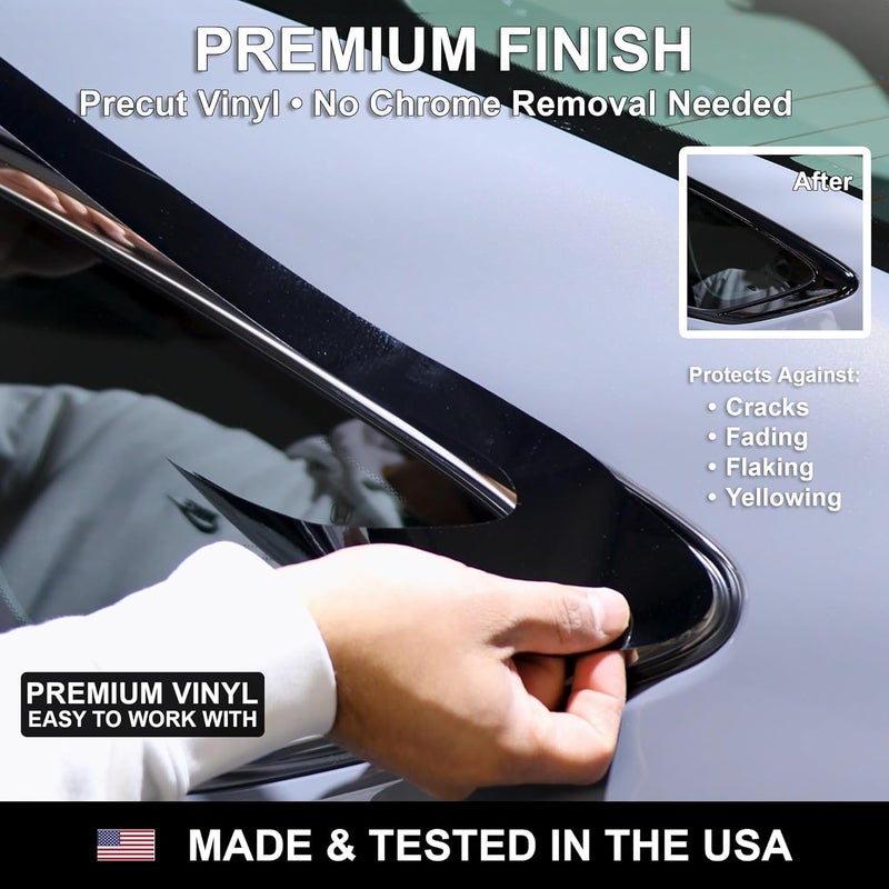 BOGAR TECH DESIGNS for GMC Yukon 2021-2024 Lower Lip Chrome Delete Overlay, Gloss Black - Image 3